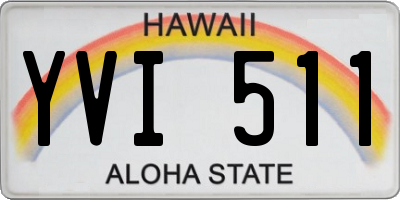 HI license plate YVI511