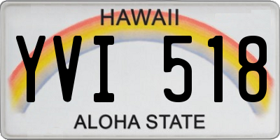 HI license plate YVI518