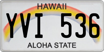 HI license plate YVI536