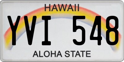 HI license plate YVI548
