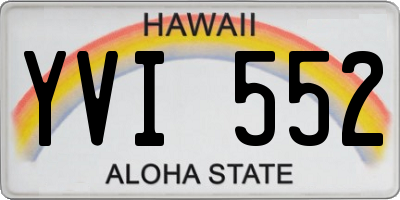 HI license plate YVI552