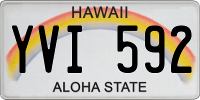 HI license plate YVI592