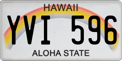 HI license plate YVI596