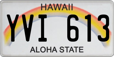 HI license plate YVI613
