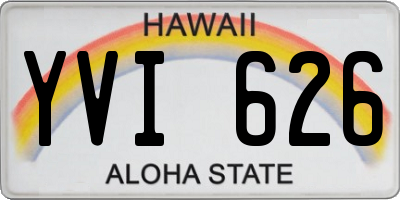 HI license plate YVI626