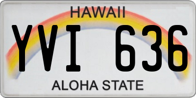 HI license plate YVI636