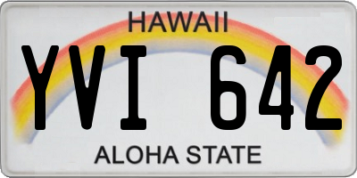HI license plate YVI642
