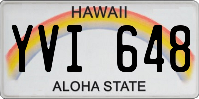 HI license plate YVI648