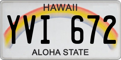 HI license plate YVI672