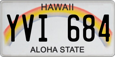 HI license plate YVI684