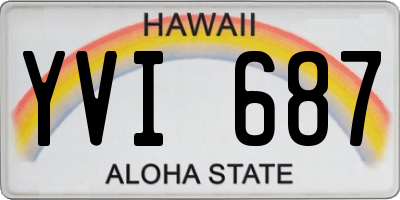 HI license plate YVI687
