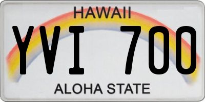 HI license plate YVI700