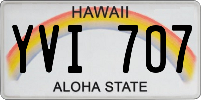 HI license plate YVI707