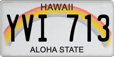 HI license plate YVI713