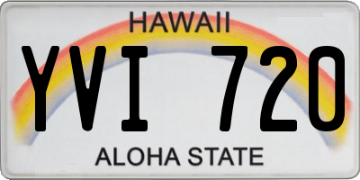 HI license plate YVI720
