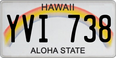 HI license plate YVI738