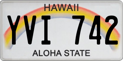 HI license plate YVI742