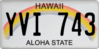 HI license plate YVI743