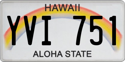 HI license plate YVI751