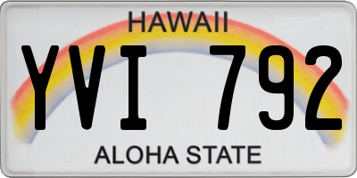 HI license plate YVI792