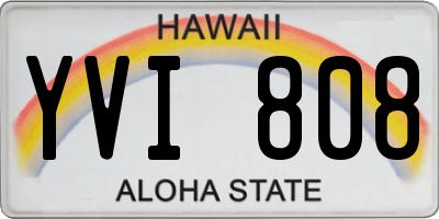 HI license plate YVI808