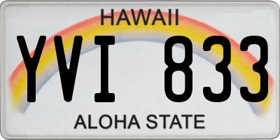 HI license plate YVI833