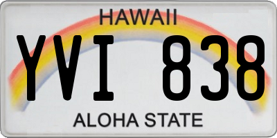 HI license plate YVI838