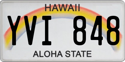HI license plate YVI848
