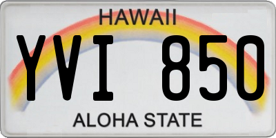 HI license plate YVI850