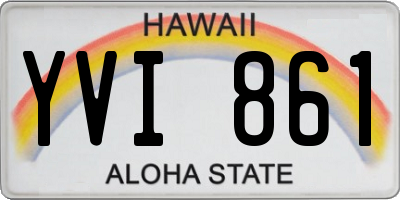 HI license plate YVI861