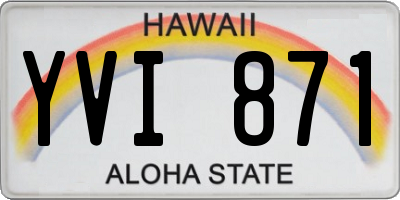 HI license plate YVI871