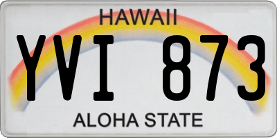 HI license plate YVI873