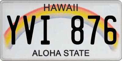 HI license plate YVI876