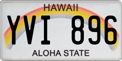 HI license plate YVI896