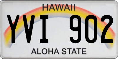 HI license plate YVI902