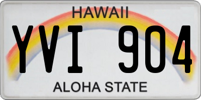 HI license plate YVI904