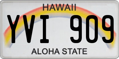 HI license plate YVI909