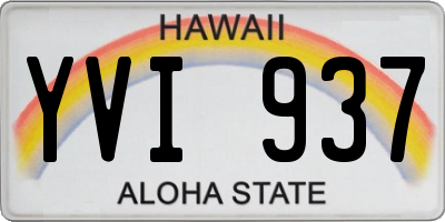 HI license plate YVI937
