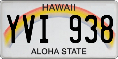 HI license plate YVI938