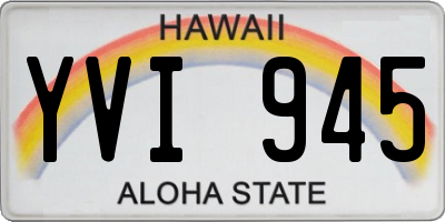 HI license plate YVI945