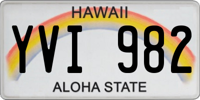 HI license plate YVI982