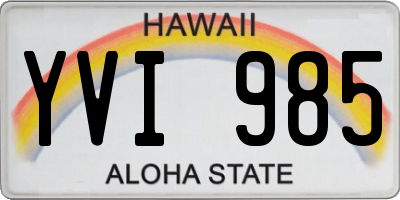 HI license plate YVI985