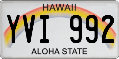 HI license plate YVI992