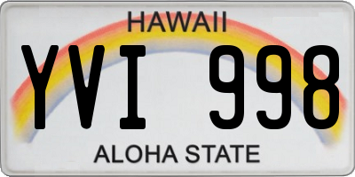 HI license plate YVI998