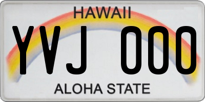HI license plate YVJ000