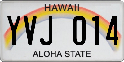 HI license plate YVJ014