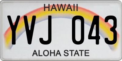 HI license plate YVJ043