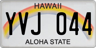 HI license plate YVJ044