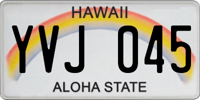 HI license plate YVJ045