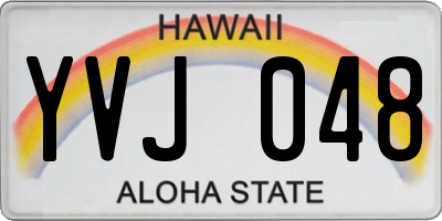 HI license plate YVJ048
